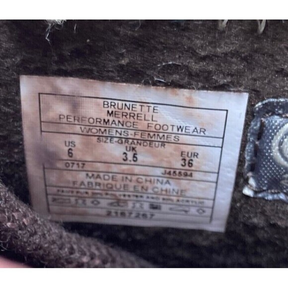 Merrell Brunette Laced brown fur lined heeled boots Womens Size 6 - Picture 8 of 8